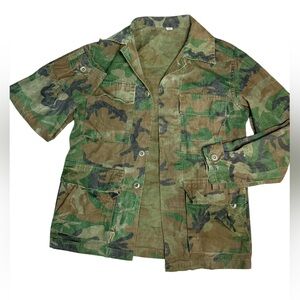Vtg Military Camoflauge Relaxed Jacket Womens Size XS Grunge Utility Gorpcore